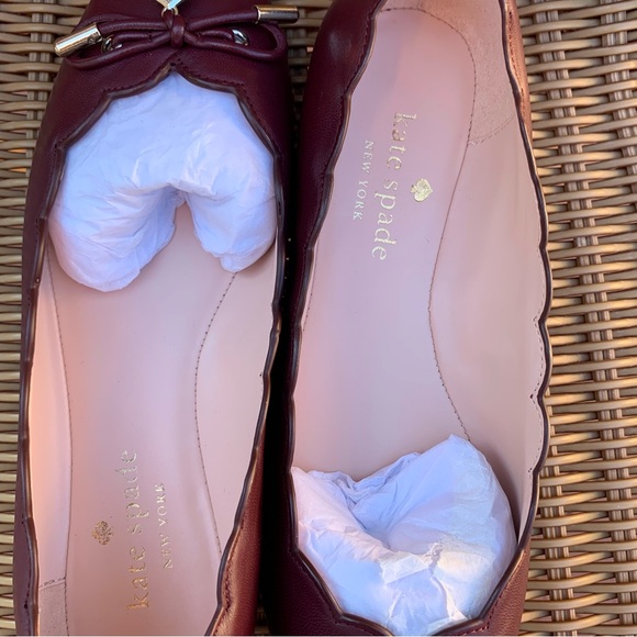 NEW 💥 Kate Spade Ballet Slippers or Flats Size 7 Burgundy Color - Picture 8 of 10